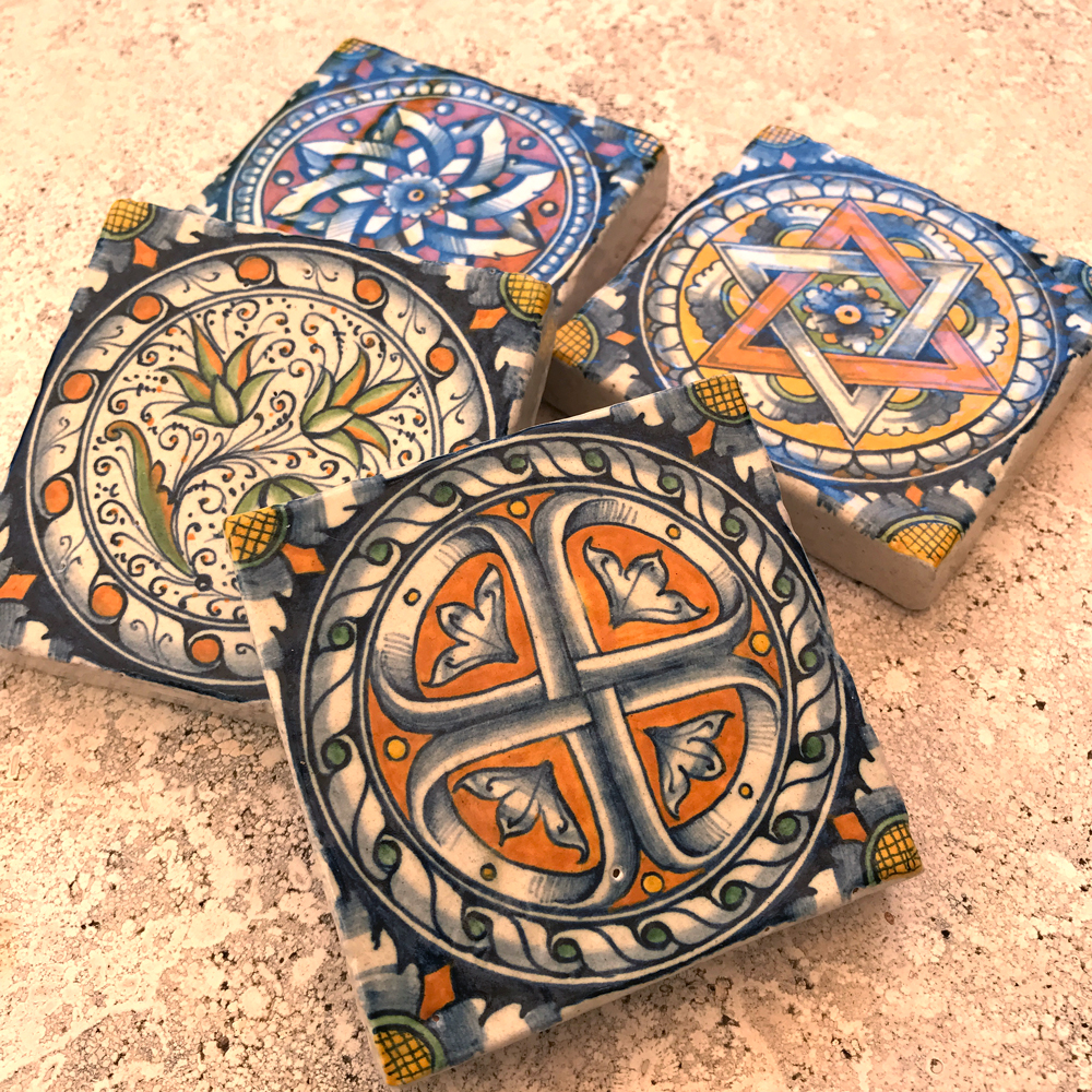 Renaissance Tile Coasters - Best of Deruta Pottery